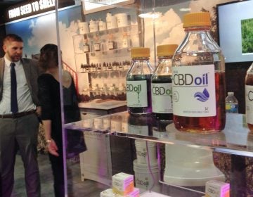 In this Wednesday, May 20, 2015, photo, oil containing CBD from agricultural hemp is displayed at the Marijuana Business Conference & Expo in Chicago. (Carla K. Johnson/AP Photo)