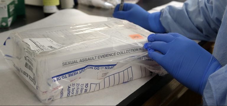A sexual assault evidence kit is logged in in the biology lab at the Houston Forensic Science Center Thursday, April 2, 2015, in Houston. (Pat Sullivan/AP Photo)