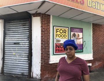 Aamirah Brown said the operators of Bill’s Deli Mart should better control crowds after six people were shot outside the market Sunday. (Cris Barrish/WHYY)