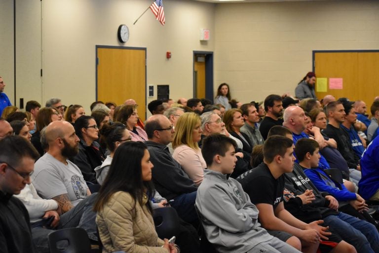 More than 200 people showed up for an Eastern Lancaster County school board meeting on April 15, 2019. (Ed Mahon/PA Post) 