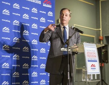More than 200 attendees filled the seats at the Ulmer Planetarium at Lock Haven University Friday night to hear Nigel Farage, member of the European Parliament and leader of the Brexit Party, give a speech on the rise of populism. (Min Xian/WPSU)