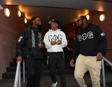 Lincoln University students Joseph Purnell, Jeremiah Johnson, and Christian Harris talk about why they chose to attend the historically black college. All three students are members of Groove Phi Groove Inc. (Abdul R. Sulayman/The Philadelphia Tribune) 