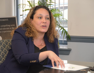 Yvette A. Núñez, vice president of civic affairs for the Chamber of Commerce for a Greater Philadelphia speaks about the PHL Neighborhood Growth Project (Abdul Sulayman/The Philadelphia Tribune)