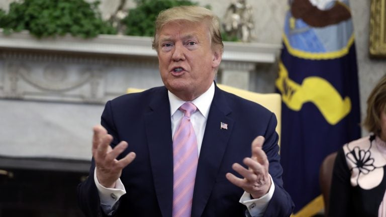 President Trump repeated his false claim that the Obama administration had a policy of separating families at the border. President Trump repeated his false claim that the Obama administration had a policy of separating families at the border. (Evan Vucci/AP)