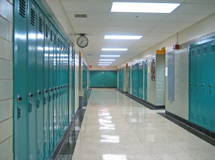 Empty Hallway in a Public School
