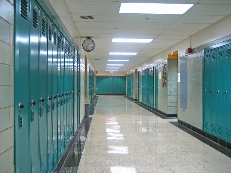 empty high school hallway