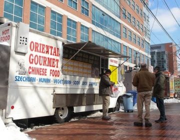 Temple University's main campus is home to many food trucks. (Kimberly Paynter/WHYY)