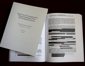 The redacted version of special counsel Robert Mueller's report on Russian interference is shown on April 24. Deputy Attorney General Rod Rosenstein called the report the 