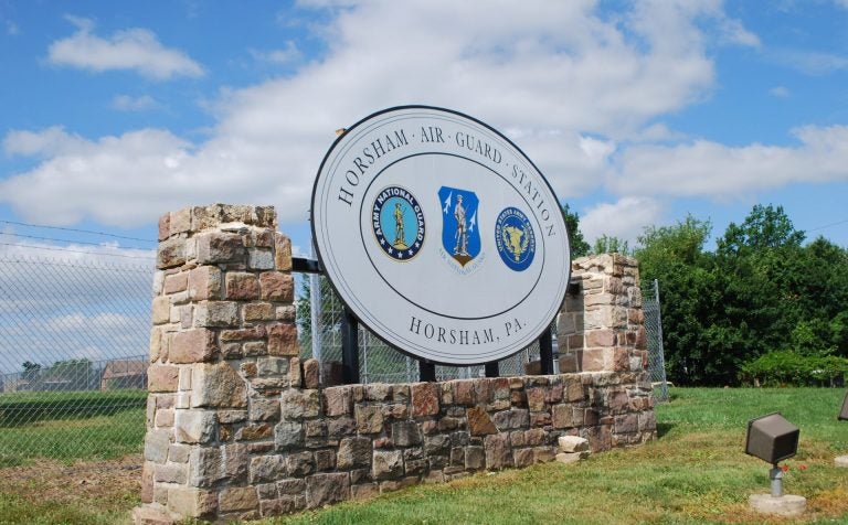 The Horsham Air Guard Station in Bucks County, Pa. where the use of PFAS chemicals in firefighting foam has been linked with contamination of local water supplies. (Jon Hurdle/StateImpact Pennsylvania)