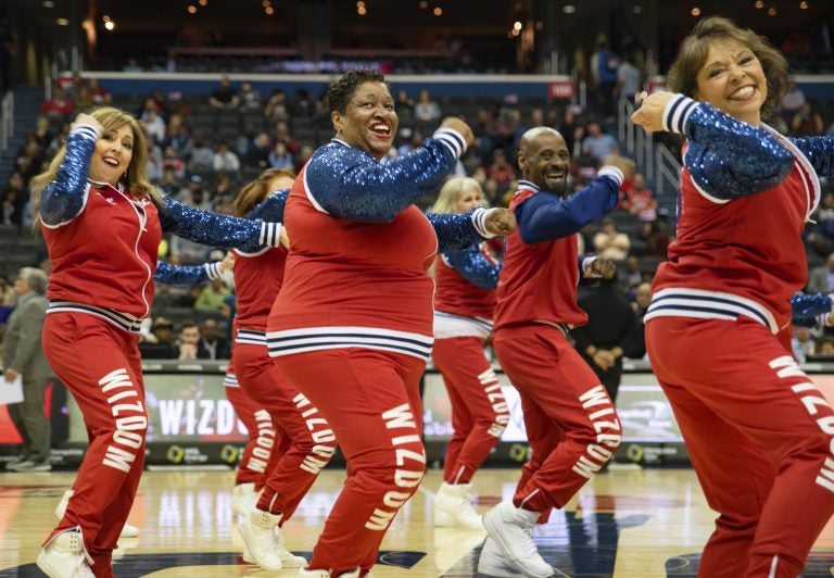 Wizdom dancers perform at the Capitol One Arena in Washington, D.C. (Olivia Sun/NPR)