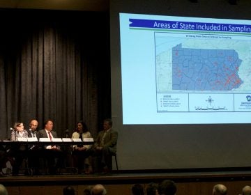 In this file photo, people at a community meeting in Abington, Pa. on April 15, 2019 got an update of where the state will test drinking water for levels of the toxic family of chemicals known as PFAS. (Bastiaan Slabbers for WHYY)