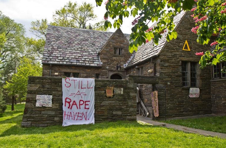 The Delta Upsilon fraternity on Swarthmore’s campus. (Kimberly Paynter/WHYY)