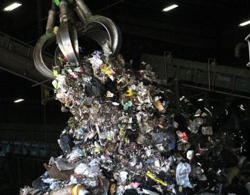 At Continuus Material Recovery in Northeast Philadelphia, machines sort through trash to find the plastic materials that are used to make fuel pellets. (Emma Lee/WHYY)