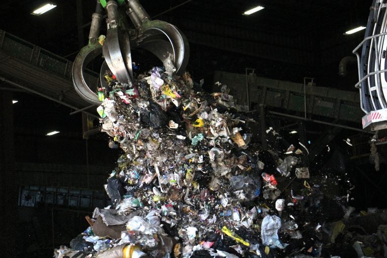 At Continuus Material Recovery in Northeast Philadelphia, machines sort through trash to find the plastic materials that are used to make fuel pellets. (Emma Lee/WHYY)