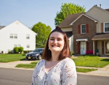 Natalie, 16, in her neighborhood in Voorhees, N.J. She received support from the Alateen support group. (Kimberly Paynter/WHYY)
