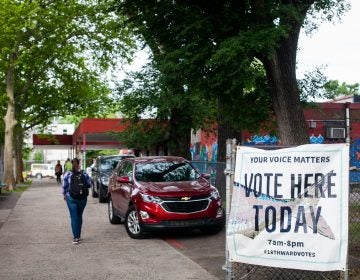 Philadelphians come out for early morning voting in the 2019 primary election in Fishtown (Brad Larrison for WHYY) 