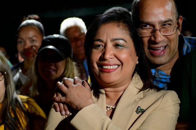 Maria Quiñones-Sanchez arriving at her victory party back in 2019 when she won the race for the 7th Council district. (Bastiaan Slabbers for WHYY)