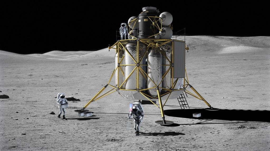 Rezentarea unui artist a modulului lunar Altair pentru programul Constellation. Credit imagine: NASA