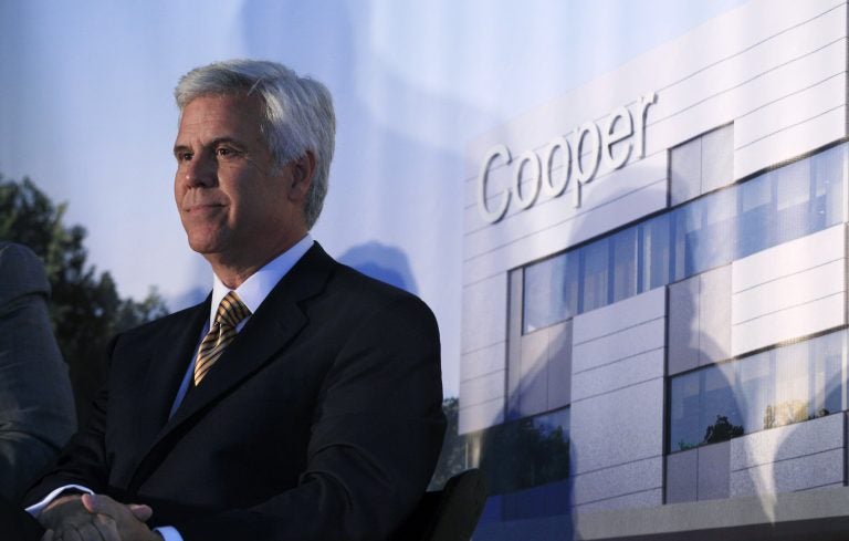 Cooper University Hospital board chairman George Norcross III listens in Camden, N.J., Tuesday, May 15, 2012, during a groundbreaking ceremony for the Cooper Cancer Institute. (Mel Evans/AP Photo)