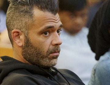 Mark D'Amico sits in Burlington City Municipal Court where he appeared regarding citations for driving with a suspended license, in Burlington City, N.J., Tuesday, Sept. 18, 2018. (Jessica Griffin/The Philadelphia Inquirer via AP, Pool)