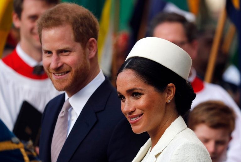 Meghan Markle, the Duchess of Sussex and Britain's Prince Harry leave after attending the Commonwealth Service at Westminster Abbey on Commonwealth Day in London, Monday, March 11, 2019. (AP Photo/Frank Augstein)