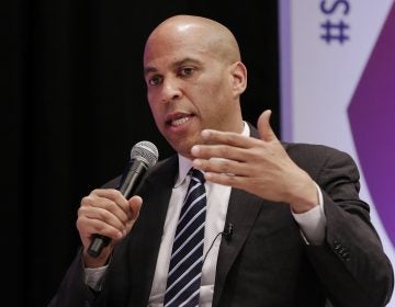 Democratic presidential candidate Sen. Cory Booker, D-N.J., answers questions during a presidential forum held by She The People on the Texas State University campus Wednesday, April 24, 2019, in Houston. (Michael Wyke/AP Photo)