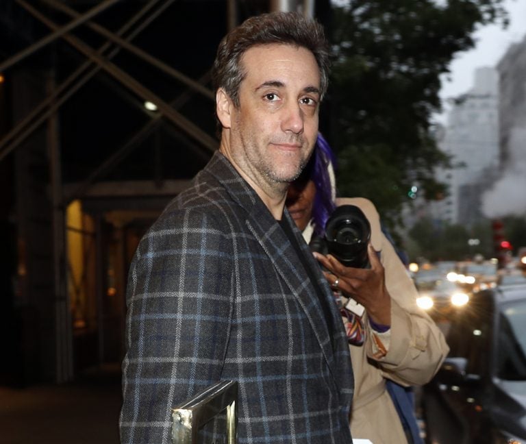 Michael Cohen, Donald Trump's former personal attorney, leaves his apartment, Friday, May 3, 2019, in New York. Cohen is scheduled to report to the Otisville Federal Correctional Facility in upstate New York on Monday to begin serving his three year prison term for tax evasion, lying to Congress and campaign finance crimes. (Kathy Willens/AP Photo)