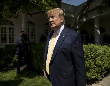 President Donald Trump arrives for a one year anniversary event for the first lady's Be Best initiative in the Rose Garden of the White House, Tuesday, May 7, 2019, in Washington. (Andrew Harnik/AP Photo)