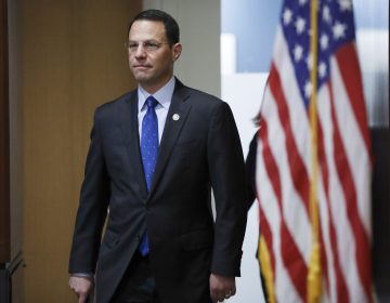 Pennsylvania Attorney General Josh Shapiro arrives at a news conference