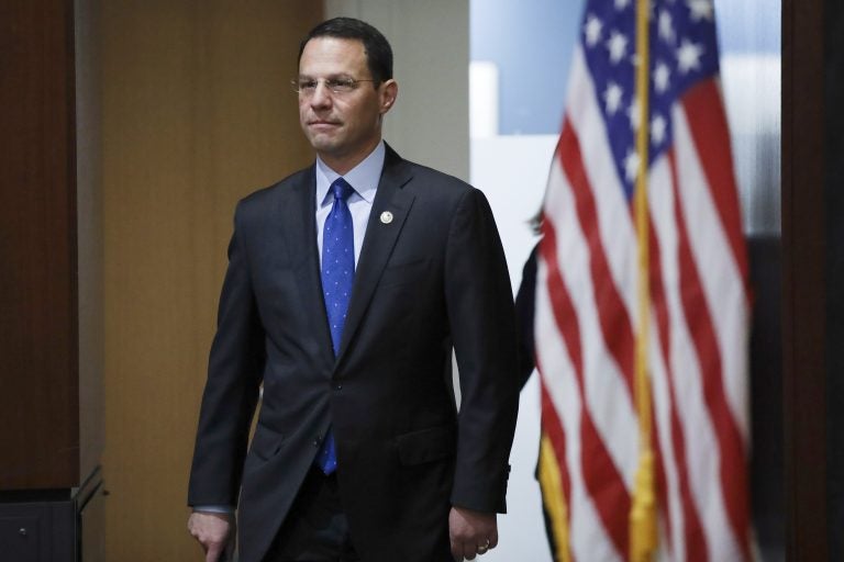 Pennsylvania Attorney General Josh Shapiro arrives at a news conference