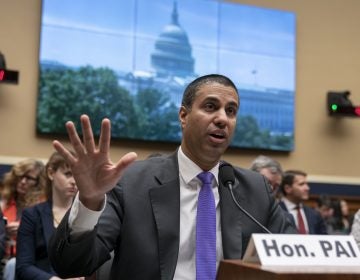 Ajit Pai, chairman of the Federal Communications Commission, testifies as the House Energy and Commerce Committee holds an oversight hearing of the FCC, on Capitol Hill in Washington, Wednesday, May 15, 2019.  (J. Scott Applewhite/AP Photo)