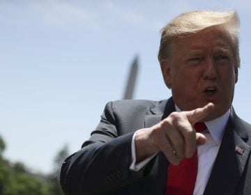 President Donald Trump speaks to members of the media on the South Lawn of the White House in Washington, Friday, May 24, 2019, before boarding Marine One for a short trip to Andrews Air Force Base, Md, and then on to Tokyo. (Andrew Harnik/AP Photo)