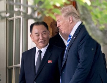 In this June 1, 2018, (file photo), U.S. President Donald Trump, (right), talks with Kim Yong Chol, former North Korean military intelligence chief and one of leader Kim Jong Un's closest aides, as they walk from their meeting in the Oval Office of the White House in Washington. A South Korean newspaper is reporting that North Korea executed a senior envoy involved in nuclear negotiations with the U.S. as well as four other high-level officials. (Andrew Harnik/AP Photo, File)