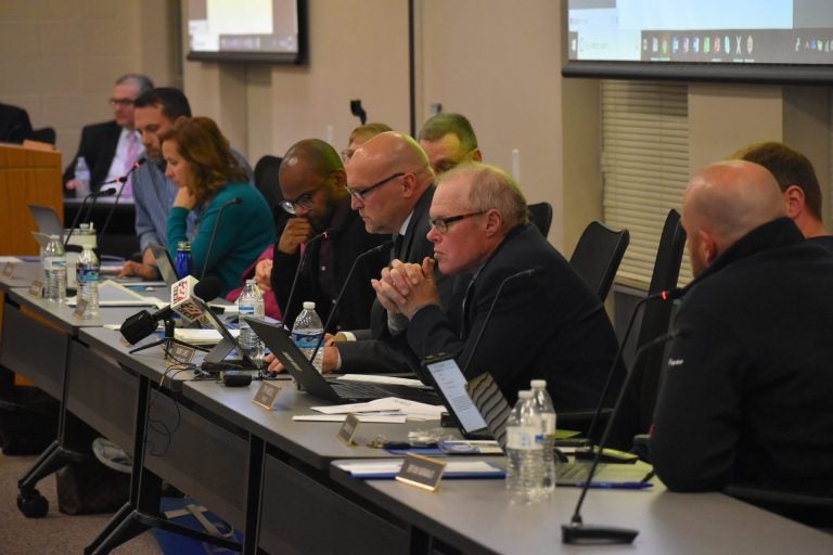 Members of the Eastern Lancaster County school board are seen during a meeting on May 13, 2019. (Ed Mahon/PA Post)