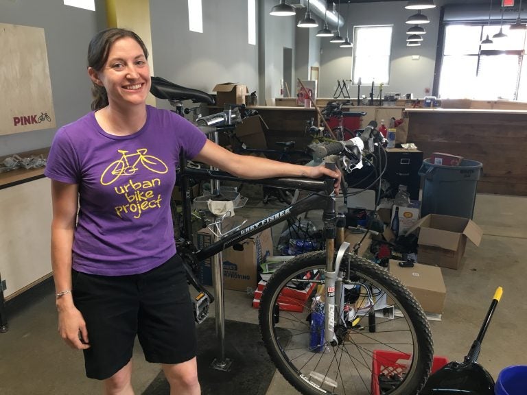 Urban Bike Project executive director Laura Wilburn says the newly renovated facility will help the group serve the community better. (Mark Eichmann/WHYY)