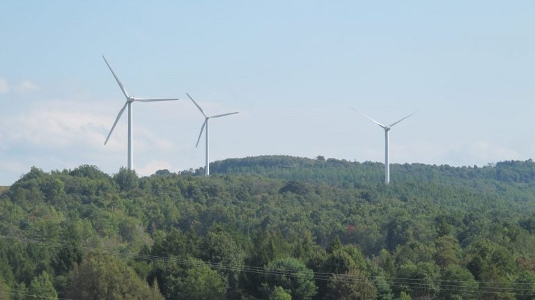 Wind turbines along the Pennsylvania Turnpike.(Pennsylvania Turnpike Comission)