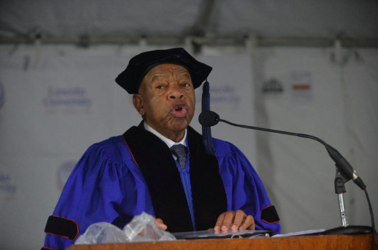 Congressman John Lewis addressed the 2019 class of Lincoln University during commencement Sunday (Bob Williams/Lincoln University)