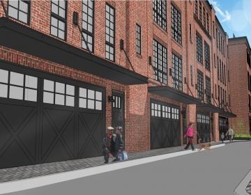 A rendering that shows the 2401 Washington Ave. from 24th Street looking west into an interior driveway. (Noah Ostroff)