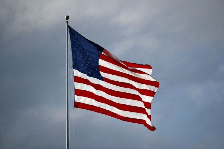 An American flag flies above Navy-Marine Corps Memorial Stadium during an NCAA college football game between Navy and Air Force in Annapolis, Md., Saturday, Oct. 7, 2017. (AP Photo/Patrick Semansky)