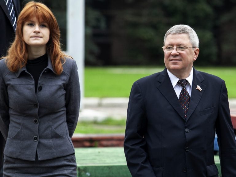 Maria Butina with mentor Alexander Torshin, then a member of Russia’s upper house of parliament, in Moscow in 2012. The two sought political influence in the United States. Maria Butina with mentor Alexander Torshin, then a member of Russia's upper house of parliament, in Moscow in 2012. The two sought political influence in the United States. (Pavel Ptitsin/AP)