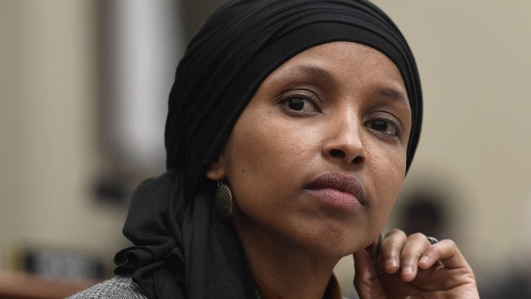Rep. Ilhan Omar, (D-Minn.), is the first Muslim women in Congress. She has been the target of criticism and censure for statements regarded as anti-Semitic. Many other prominent black Muslim leaders say her experience is familiar. (Susan Walsh/AP)