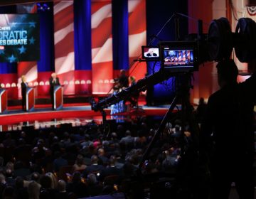 The debate stage before a 2016 Democratic primary debate hosted by NBC and YouTube in Charleston, S.C. Candidates will need higher poll numbers and more grassroots donors to participate in later debates this year. (Mic Smith/AP)
