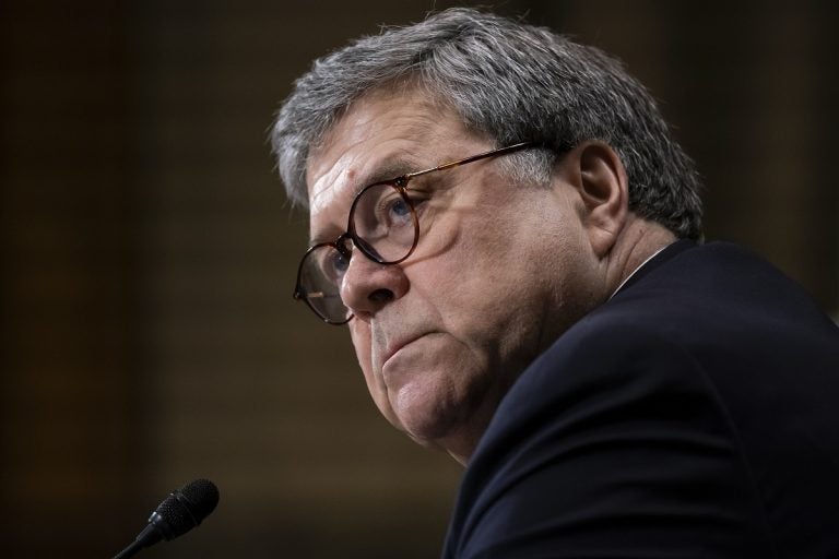 Attorney General William Barr testifies before the Senate Judiciary Committee about the Russia report by special counsel Robert Mueller on Capitol Hill in Washington, Wednesday, May 1, 2019. (AP Photo/J. Scott Applewhite)