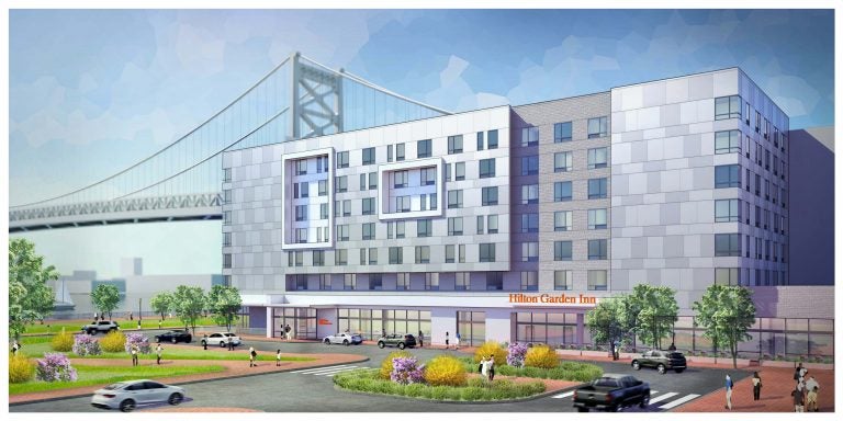 A rendering of the Hilton Garden Inn in Camden, which is scheduled for completion by the end of 2020. (Courtesy of Camden County)