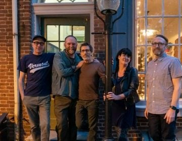 The partners in front of Kitchen's Lane Creamery (Danya Henninger/Billy Penn)