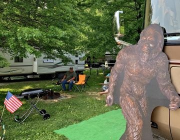 More than 1,000 enthusiasts and researchers came together for the annual Bigfoot Camping Adventure, a conference-of-sorts at a Fayette County campground. (Jason Nark/Philadelphia Inquirer)