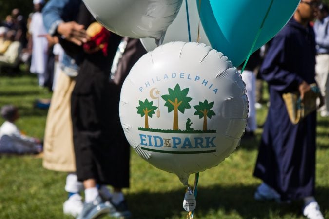 Members of the Muslim community celebrated the end of Ramadan festival, Eid al-Fitr in Fairmount Park. (Kimberly Paynter/WHYY)