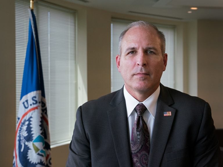 Mark Morgan, the new head of Immigration and Customs Enforcement, stands for a portrait in his office Friday, Jun. 21, 2019 in Washington D.C. (Shuran Huang/NPR)