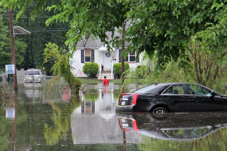 Flooding in a neighborhood in New JErsey