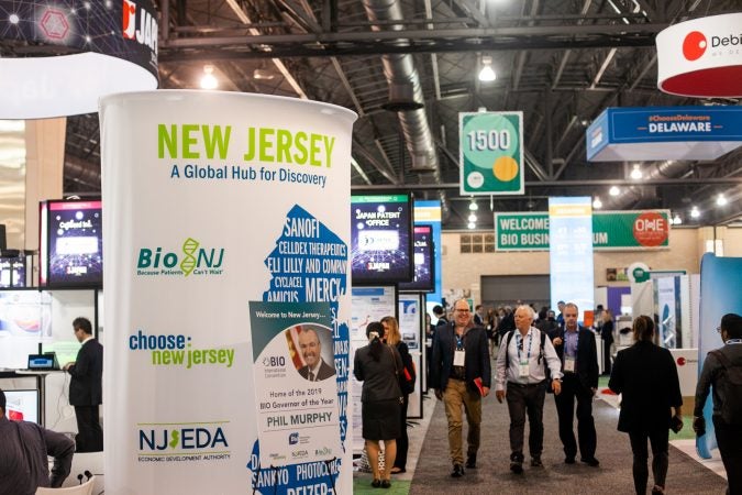 The BIO International Convention drew thousands in the biotech industry from around the globe this week to the Pennsylvania Convention Center. (Brad Larrison for WHYY)